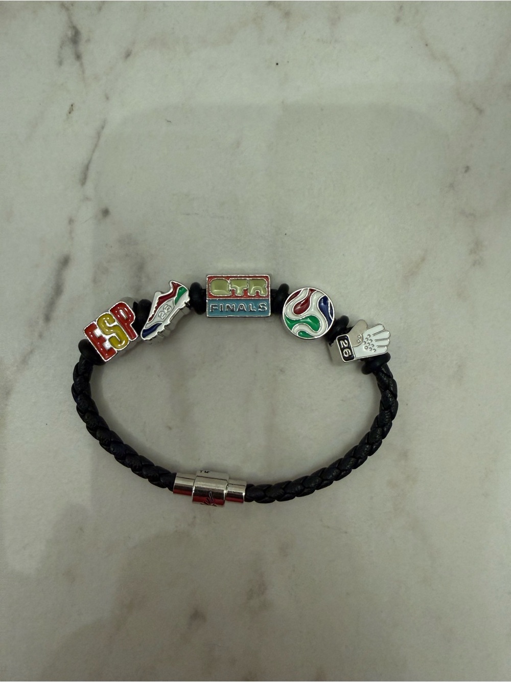 FIFA 2026 official Soccer Themed Braided Leather
Charm Bracelets